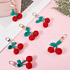 4Pcs 2 Colors Cherry Wool Knitting Pendant Decorations HJEW-CP0001-19-7
