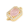 Brass Micro Pave Clear Cubic Zirconia Connector Charms CU-CBAFB7D-04G-3