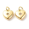 Brass Micro Pave Clear Cubic Zirconia Pendants ZIRC-P094-28G-RS-2