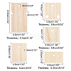 20Pcs 5 Styles Wooden Earring Organizer Boards EDIS-NB0001-07-2