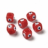 Resin Evil Eye European Beads RESI-A021-06-1