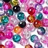 Transparent Crackle Baking Paint Glass Beads DGLA-N033-10-2