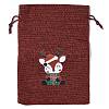 Christmas Theme Jute Cloth Storage Bags ABAG-F010-01B-06-1