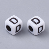 White Opaque Acrylic Beads MACR-R869-02D-2