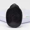 Natural Obsidian Large Cameo Pendants G-K124-02H-2