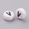 Acrylic Horizontal Hole Letter Beads X-PL37C9070-V-2
