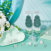 24Pcs 12 Style Filigree Flower & Flat Round & Teardrop 304 Stainless Steel Stud Earring Findings STAS-UN0047-98-2
