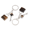 Natural Tiger Eye Pendant Keychains KEYC-A016-01P-12-2