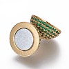 Brass Micro Pave Cubic Zirconia Magnetic Clasps with Loops ZIRC-L075-49D-3