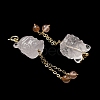 Natural Rose Quartz Nine Tail Fox Pendant Decorations G-R489-22G-4