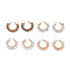 Faceted Round Natural Stone Beads Huggie Hoop Earrings for Girl Women EJEW-JE04687-1