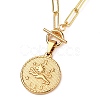 Flat Round with 12 Constellation/Zodiac Sign Pendant Necklaces Sets NJEW-JN03126-3