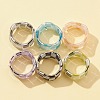 Resin Tartan Pattern Cuff Ring RJEW-FS0001-06-3