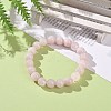 Natural Rose Quartz Bead Stretch Bracelets X-BJEW-K212-C-045-2