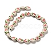 Flower Theme Printed Handmade Porcelain Beads LAMP-D303-06A-01-2