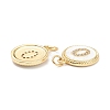 Brass Micro Pave Clear Cubic Zirconia Charms ZIRC-J040-44G-00-3