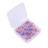 100Pcs 5 Colors Handmade Foil Glass Charms FOIL-CJ0001-09-7