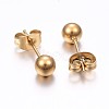 304 Stainless Steel Stud Earrings EJEW-H353-03G-5MM-2