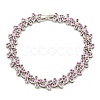 Rack Plating Brass Pave Cubic Zirconia Butterfly Link Bracelets for Women BJEW-B110-05P-02-1