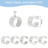 10Pcs 5 Styles 304 Stainless Steel Open Cuff Ring Components STAS-UN0054-83P-3
