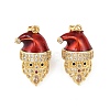 Christmas Brass Micro Pave Cubic Zirconia Enamel Pendants KK-B161-15G-05-1