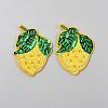 Lemon Crystal Rhinestone Embroidery Sew on Cloth Patches PATC-WH0008-182C-1