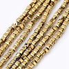 Electroplate Crystal Glass Faceted Cube Beads Strands EGLA-F013-A02-1