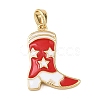 Christmas Brass Enamel Pendants KK-K413-03G-1