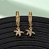 Starfish Brass Micro Pave Cubic Zirconia Hoop Earrings EJEW-F384-14G-01-1
