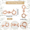 6Pcs Sterling Silver Double Spring Ring Clasps STER-SC0001-22RG-2