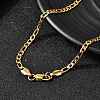 3.8MM 304 Stainless Steel Figaro Chain Necklaces for Women NJEW-B134-02B-G-3