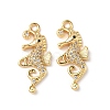 Brass Micro Pave Clear Cubic Zirconia Pendants KK-D504-14G-1