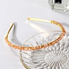 Wire Wrapped Synthetic Sunstone Chip Hair Bands PW-WG27230-01-1