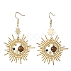 Brass Glass Dangle Earrings EJEW-MZ00802-01-3