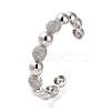 Brass Micro Pave Cubic Zirconia Cuff Bangle BJEW-K239-01P-1