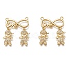 Brass Micro Pave Clear Cubic Zirconia Pendant Links ZIRC-C020-33G-1