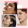 15Pcs 304 Stainless Steel Clear Cubic Zirconia & G23 Titanium Alloy Flat Round Stud Earrings EJEW-FS0001-30-7