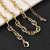 Brass Oval Link Chain Necklaces for Women Men NJEW-F337-05G-5