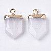 Natural White Jade Pointed Pendants G-N326-34M-2
