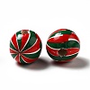 Christmas Theme Printed Natural Wooden Beads WOOD-L020-A05-3