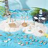 Ocean Theme Synthetic Turquoise & Natural Shell Dangle Earrings DIY Making Kit DIY-SC0025-79-4