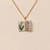 Brass Enamel Book Pendant Necklaces for Women KK-CBAF5B9-01G-05-1