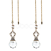 Faceted Glass Round Big Pendant Decorations HJEW-GF0001-09C-1