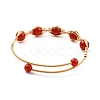 Natural Red Agate Wrapped Cuff Bangle BJEW-A122-04B-2