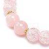 Synthetic Crackle Quartz & Natural Yellow Jade Beaded Stretch Bracelet BJEW-JB08527-01-6