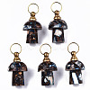 Assembled Synthetic Bronzite and Imperial Jasper Openable Perfume Bottle Pendants LS-G-S366-057F-1