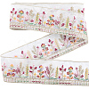 5 Yards Polyester Embroidery Flower Ribbon OCOR-CY0001-17B-1