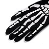 Long Polyester Skeleton Hand Horror Full Finger Gloves AJEW-A045-01B-3