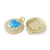 Brass Micro Pave Clear Cubic Zirconia Pendants KK-C045-01B-G-2