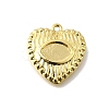 Heart Brass Pendant Cabochon Settings KK-P306-06G-1
